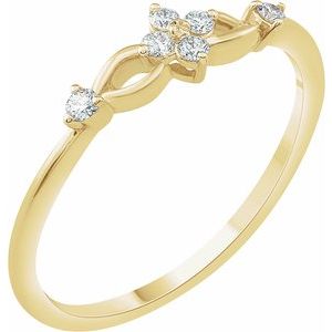 Ladies Natural Diamond Promise Ring (I1, H+) — 14K Yellow Gold