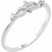 Ladies Natural Diamond Promise Ring (I1, H+) — 14K White Gold
