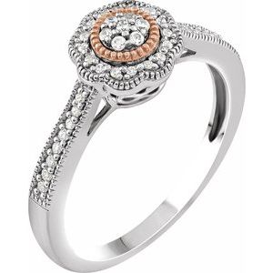 Ladies 10K White/ Natural Diamond Promise Ring (I2, H+) — 10K White/Rose Gold