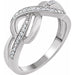 Ladies Natural Diamond Infinity-Inspired Ring (I2, H+) — Sterling Silver