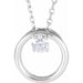 Ladies Natural Diamond Circle Necklace (I1, G-H) — Sterling Silver