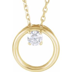 Ladies Natural Diamond Circle Necklace (I1, G-H) — 14K Yellow Gold