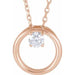 Ladies Natural Diamond Circle Necklace (I1, G-H) — 14K Rose Gold