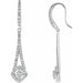 Ladies Natural Diamond Chandelier Earrings — 14K White Gold