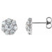 Ladies Natural Diamond Cluster Earrings — 14K White Gold