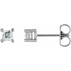 Ladies Natural Diamond Single Stud Earring (I1, G-H) — 14K White Gold