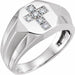 Ladies Natural Diamond Cross Ring (I1, HIJ) — 14K White Gold