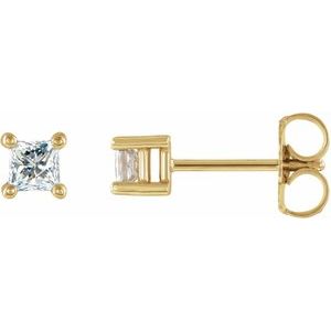 Ladies Natural Diamond Single Stud Earring (I1, G-H) — 14K Yellow Gold
