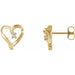 Ladies Natural Diamond Heart Earrings (I1, G-H) — 14K Yellow Gold