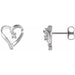 Ladies Natural Diamond Heart Earrings (I1, G-H) — 14K White Gold
