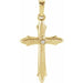 Ladies 22.5x15.5 mm Natural Diamond Cross Pendant (I1, G-H) — 14K Yellow Gold