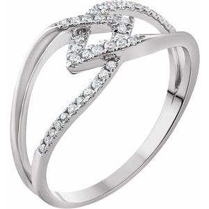 Ladies Natural Diamond Negative Space Ring (I2, H+) — 10K White Gold