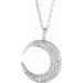 Ladies Natural Diamond Crescent Moon Necklace (Si2-Si3, G-H) — Platinum