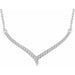Ladies Natural Diamond V Necklace (I1, H+) — 14K White Gold