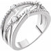 Ladies Natural Diamond Criss-Cross Ring (I1, H+) — 14K White Gold