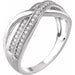Ladies Natural Diamond Criss-Cross Ring (I1, H+) — 14K White Gold