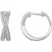 Ladies Natural Diamond Criss-Cross 15.5 mm Hoop Earrings (I1, H+) — 14K White Gold
