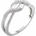 Ladies Natural Diamond Criss-Cross Ring (I1, H+) — 14K White Gold