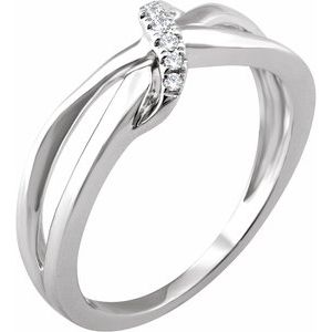 Ladies Natural Diamond Negative Space Ring (I1, H+) — 14K White Gold
