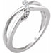 Ladies Natural Diamond Negative Space Ring (I1, H+) — 14K White Gold