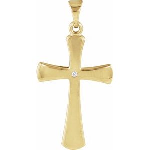 Ladies Natural Diamond Cross Pendant (I1, G-H) — 14K Yellow Gold