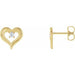 Ladies Natural Diamond Heart Earrings (I1, G-H) — 14K Yellow Gold