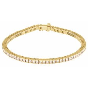 Ladies Natural Diamond Line 7 1/ Bracelet (I1, G-H) — 14K Yellow Gold