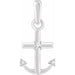 Ladies Natural Diamond Anchor Pendant (I1, H+) — 14K White Gold