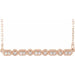 Ladies Natural Diamond Milgrain Bar Necklace (I1, G-H) — 14K Rose Gold