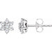 Ladies Natural Diamond Flower Earrings — 14K White Gold
