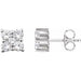 Ladies Natural Diamond Cluster Earrings — 14K White Gold