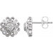 Ladies Natural Diamond Cluster Earrings — Sterling Silver