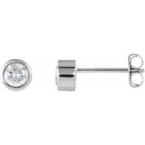 Ladies Natural Diamond Stud Earring (Si1, G-H) — Platinum