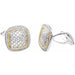 Ladies Natural Diamond Snake Print Cuff Links — Sterling Silver & 14K Yellow Gold