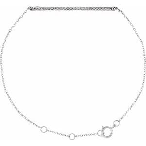Ladies Natural Diamond Bracelet (I1, H+) — 14K White Gold