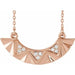 Ladies Natural Diamond Curved Bar Necklace (I1, G-H) — 14K Rose Gold