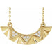 Ladies Natural Diamond Curved Bar Necklace (I1, G-H) — 14K Yellow Gold