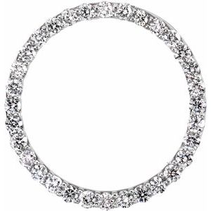 Ladies Natural Diamond Circle Pendant — Platinum
