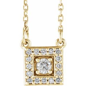 Ladies Natural Diamond Halo-Style Necklace (I1, G-H) — 14K Yellow Gold