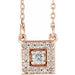 Ladies Natural Diamond Halo-Style Necklace (I1, G-H) — 14K Rose Gold