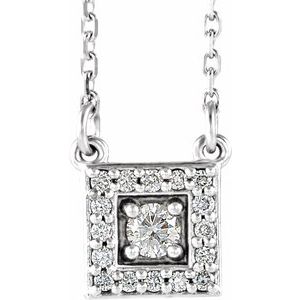 Ladies Natural Diamond Halo-Style Necklace (I1, G-H) — Sterling Silver