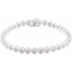 Ladies Natural Diamond Bracelet (I1, G-H) — 14K White Gold