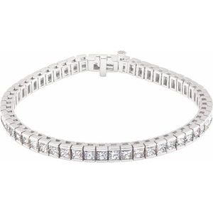 Ladies Natural Diamond Line Bracelet (Si1, G-H) — 18K White Gold