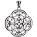 Ladies Natural Diamond Filigree Pendant — Sterling Silver