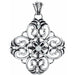 Ladies Natural Diamond Filigree Pendant — Sterling Silver
