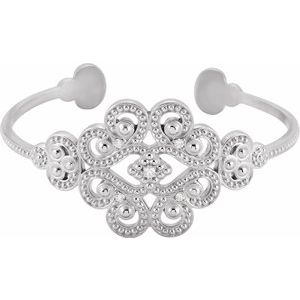 Ladies Natural Diamond Cuff Bracelet (I1, G-H) — Sterling Silver