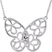 Ladies Natural Diamond Butterfly Floral Necklace (I2, G-H) — Sterling Silver
