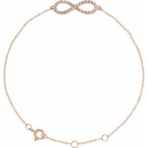 Ladies Natural Diamond Infinity-Inspired Bracelet (I1, H+) — 14K Rose Gold