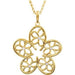 Ladies Natural Diamond Flower Necklace (I1, G-H) — 14K Yellow Gold
