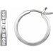 Ladies Natural Diamond Channel-Set 16.5 mm Hoop Earrings (I1, H+) — 14K White Gold